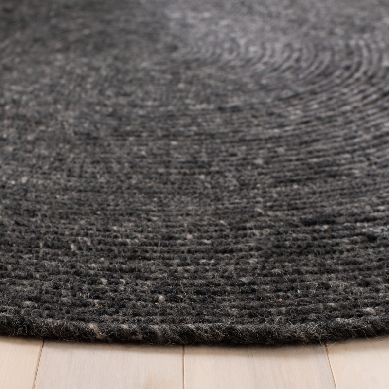 Coleman Hand Woven Wool / Cotton Solid Color Rug, Round 4'