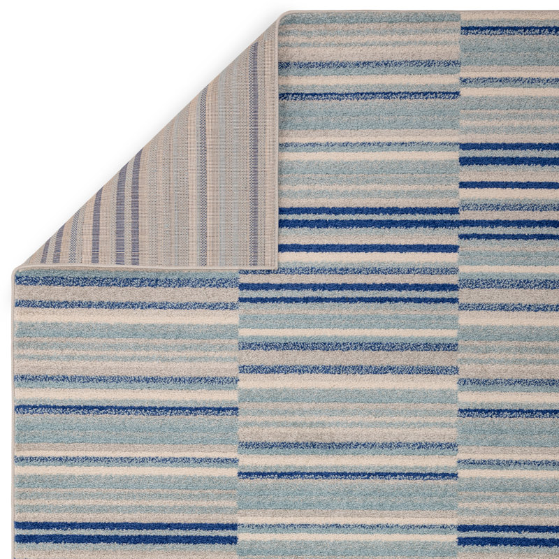 Donnavan Striped Blue Area Rug, Rectangle 66 x 240cm