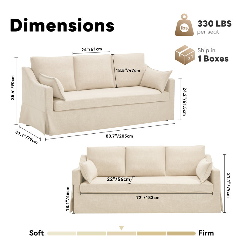 Ensemble de canapé 2 pièces rembourré Mordern, Beige