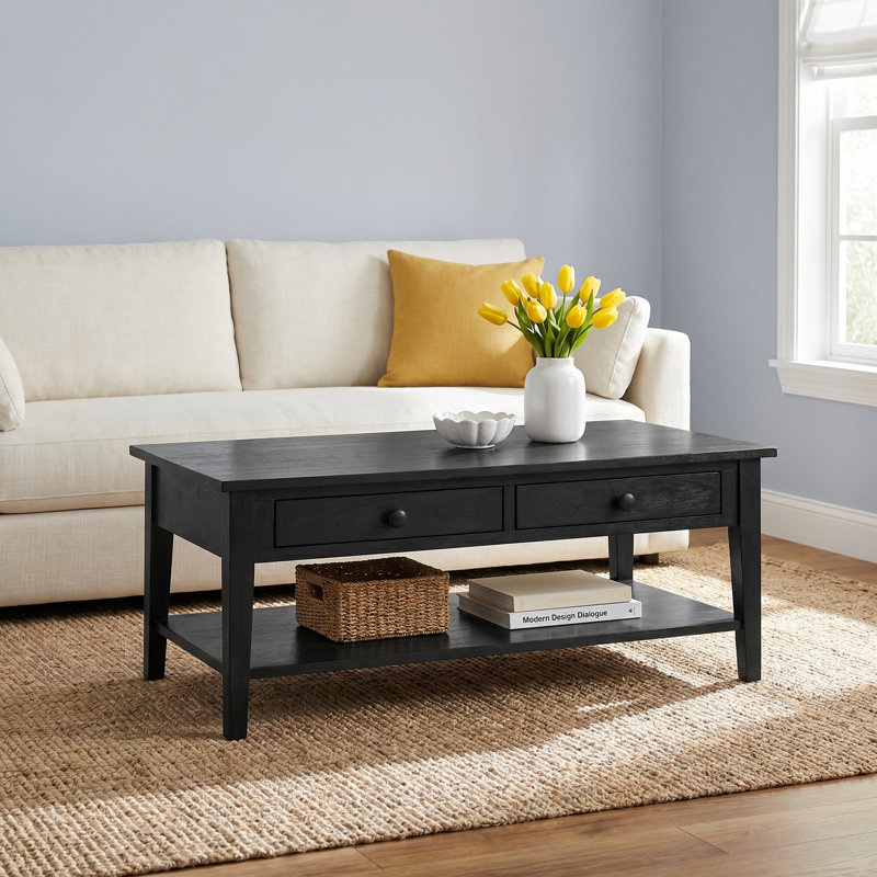 East Hampton Solid Wood Cocktail Table, Stone Hearth