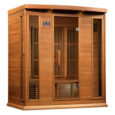 Dynamic Saunas 4-Person Near Zero EMF FAR IR Corner Sauna in Canadian Cedar