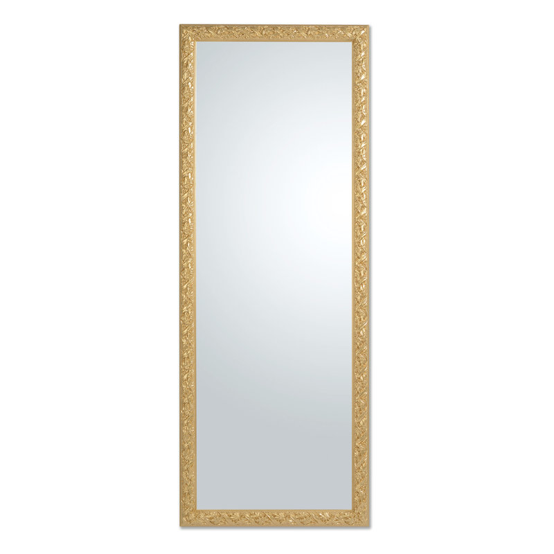 Knepp Solid Wood Flat Wall Mirror, Gold