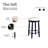 Bar Stools Of 2, 360 Degree Swivel, Black Accent Wooden Swivel Seat With Foam Cushion, Counter Height For Dining And Living Room, 26", Classic Cozy Kitchen 26" Height, Urban Style