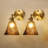 Belmont 2 lights  Adjustable Metal Armed Wall Sconce with Amber Glass Lampeshade （set of 2)-1453561468