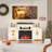 70" W Manufactured Wood TV Stand with Electric Fireplace -28677542