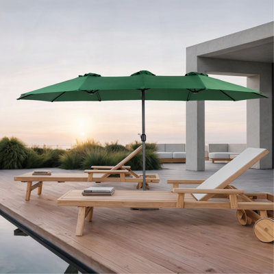 Grand parasol d'extérieur double face 14,8 pi avec manivelle (sans base)