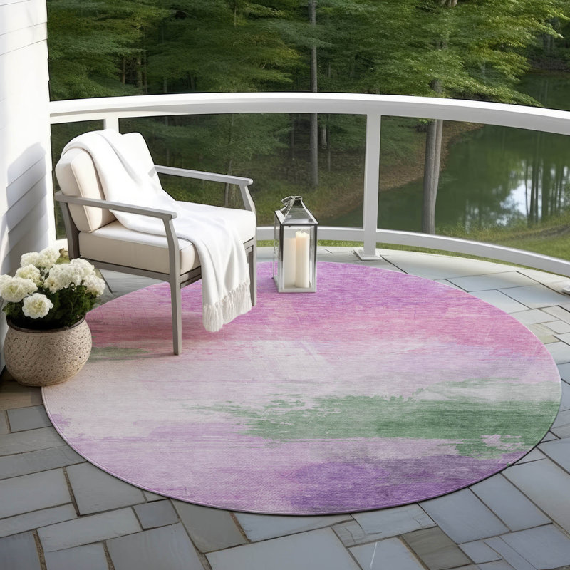 Tapis intérieur / extérieur mauve Delisah, 8' x 10'