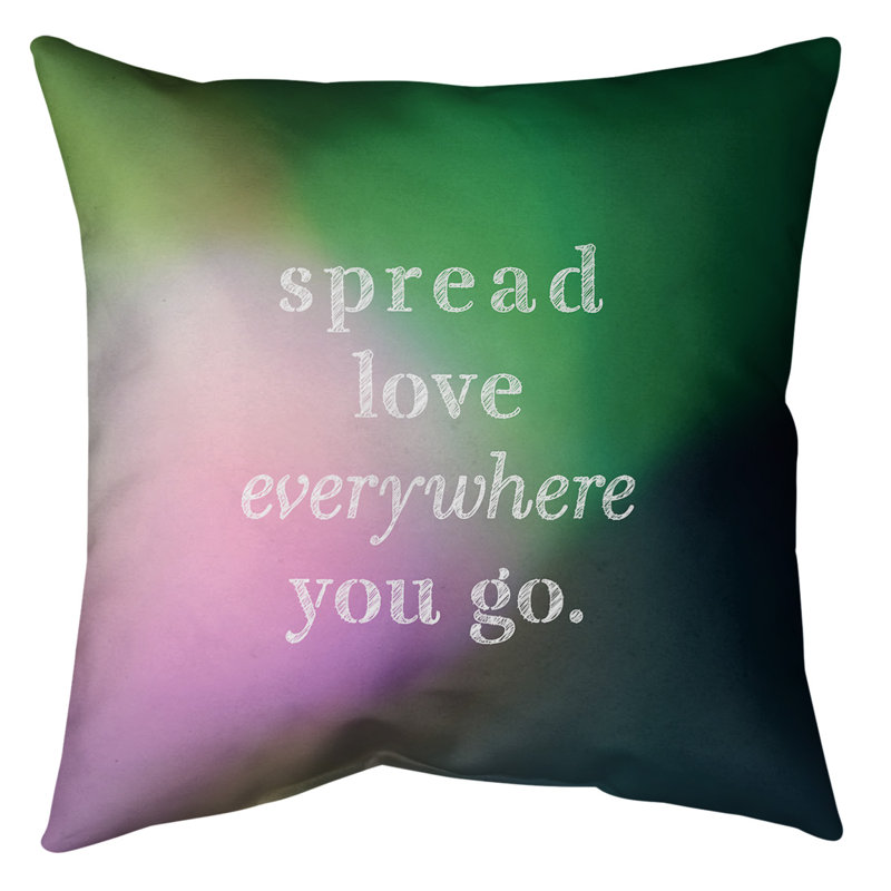 Outdoor Reversible Throw Pillow, 16" x 16", Pink/Green