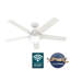 Ventilateur de plafond intelligent 52 pouces 52 lumières avec télécommande et télécommande Aerodyne-70982241