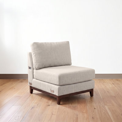 Martha Stewart Bedford Modular Sectional Sofa Center Unit with Tapered Wooden Legs