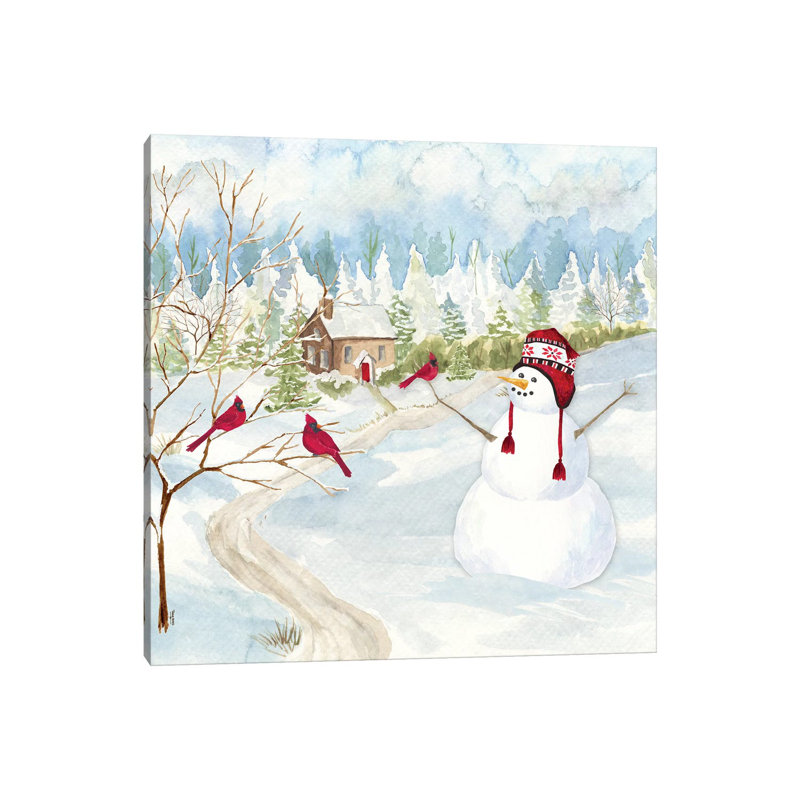 Snowman Christmas I by Tara Reed - Wrapped Canvas Painting, 66.04 cm H x 66.04 cm W x 1.91 cm D