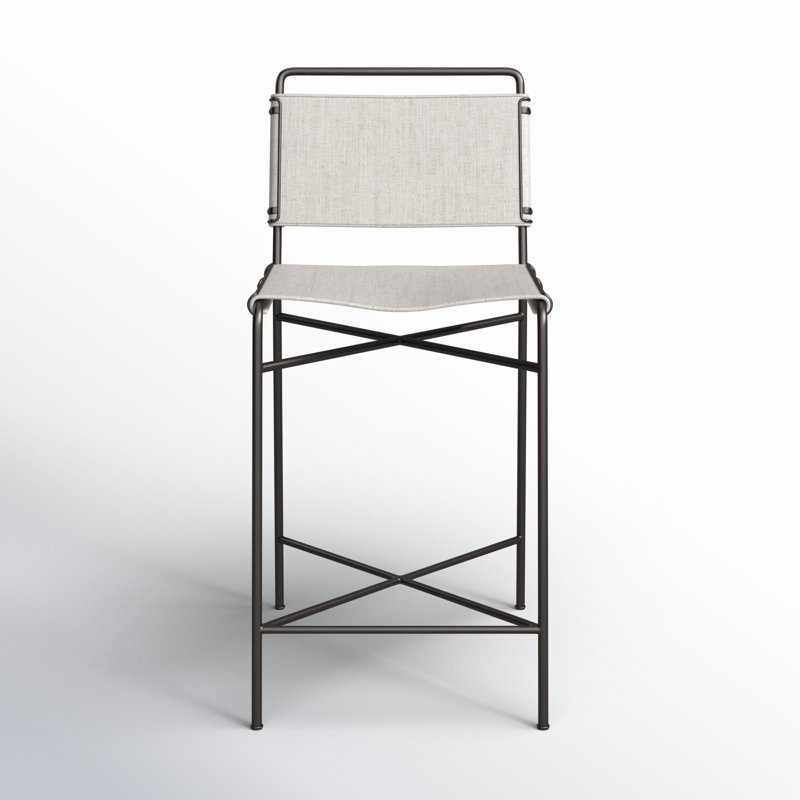 Kenza Counter Stool, Black, Vegan Leather-Black, Counter Stool (26” Seat Height)