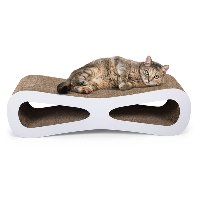 2-In-1 Cat Scratching Post & Cozy Bed, Non-Toxic Cardboard Cat Toy For Indoor Cats