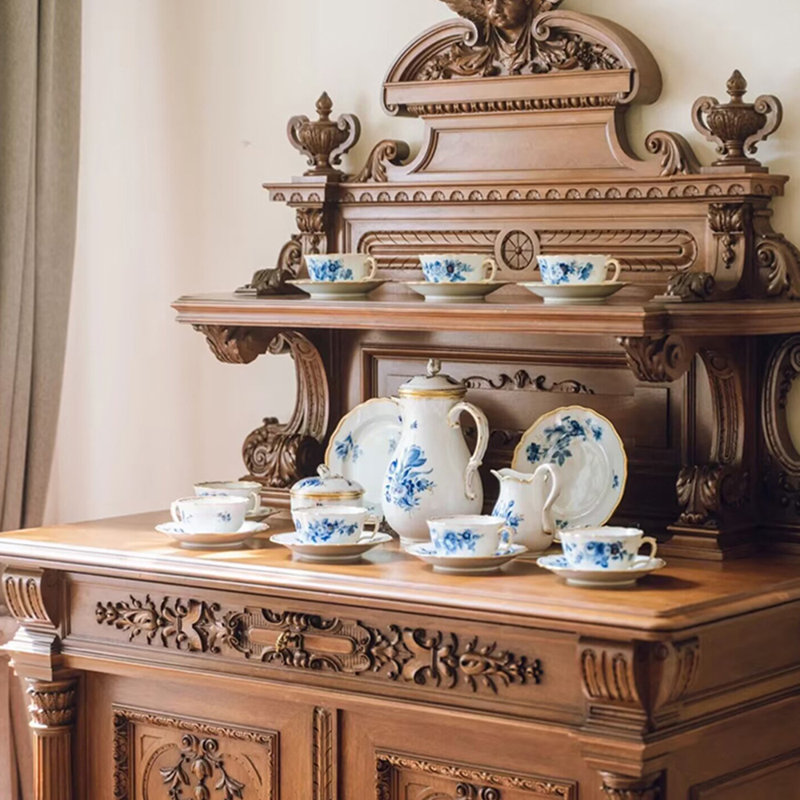 French retro solid  wood  sideboard