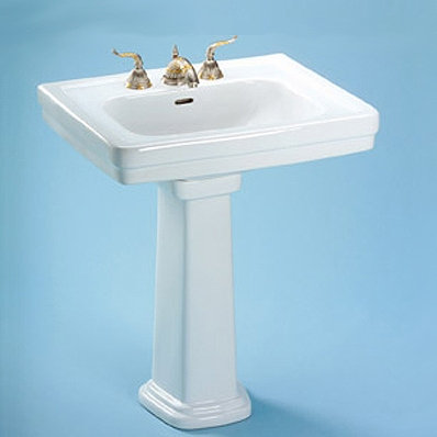 Promenade Ceramic Pedestal Bathroom Sink, Cotton