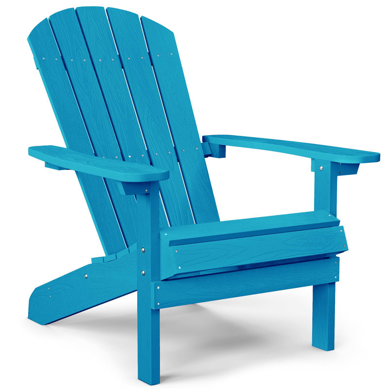 Chaise Adirondack en plastique pour patio, Bleu pacifique