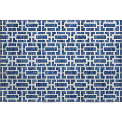 Premium Machine Washable Prisco Navy Rug