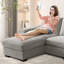 Canapé modulaire convertible 98,4 "en L de 98,4 po avec méridienne de rangement, canapé-lit modulaire surdimensionné à 3 places avec ports de chargement USB pour le salon-57658589