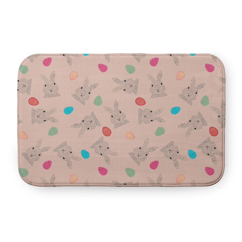 Tapis de bain Brieya, L 21 po x L 34 po, Rose