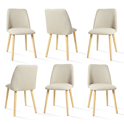 48cm H Linen Upholstered Upholstered Back Side Chair