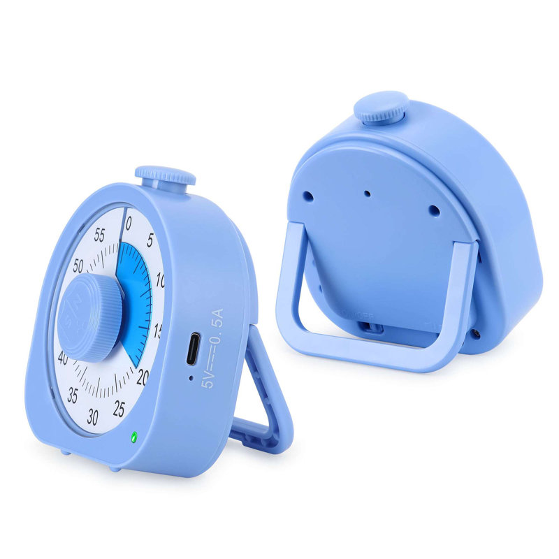Kitchen Timer 60 Minute Countdown Visual Timer Silent Study Timer Time Management Tools, Blue