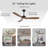 52-inch Indoor Outdoor Ceiling Fan With Light And Remote Control, Dark Brown Wooden Blades, Silent Reversible Dc Motor, Light Memory, 6-speed Airflow For Bedroom/living Room/living Room
