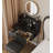 French‑style Small Black Dressing Table with Wood & Stainless Steel for Bedroom