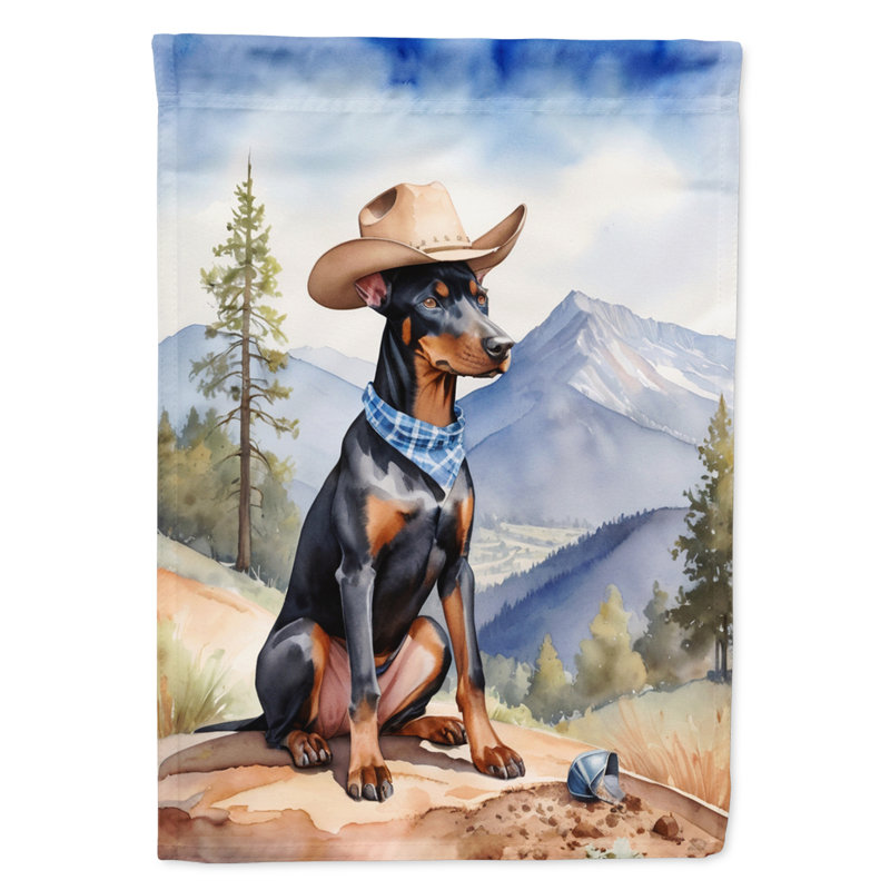 Drapeau Cowboy Welcome Garden, Doberman pinscher