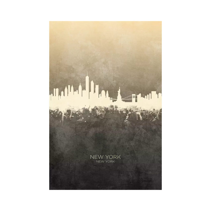 New York New York Skyline Taupe by Michael Tompsett - Print on Canvas, Wrapped Canvas, 101.6 cm H x 66.04 cm W x 1.91 cm D