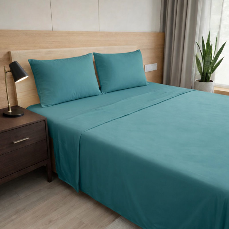 Ensemble de draps en bambou ultra doux - ensemble de 4 pièces - infroissable - feuilles de refroidissement avec poches profondes