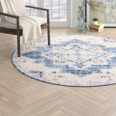 Aurelle Oriental Navy Area Rug