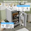 Meuble-lavabo moderne de 20 po | Lavabo en céramique, tablette en U réglable et support de porte-615787424
