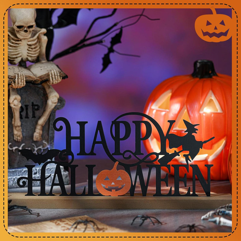 Happy Halloween Table Decor Farmhouse Table Block Block