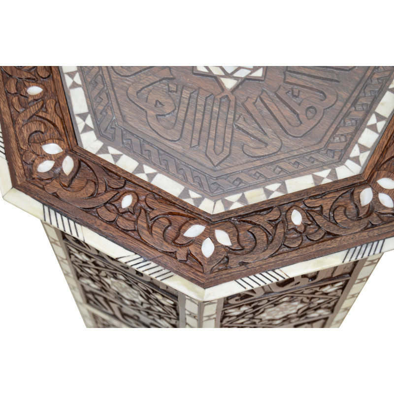 Table de bout à piédestal en verre Syrian H 23,5 po, Brun