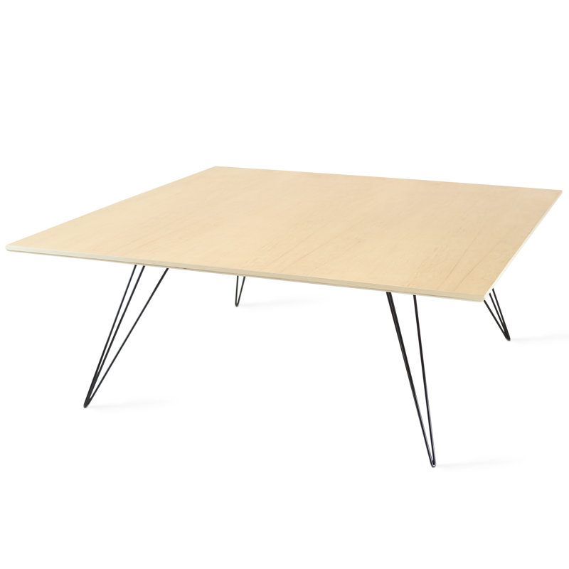 Table basse Williams, Noir, H 18 po x l 46 po x P 46 po, Érable