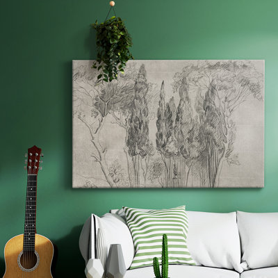 Croquis rétro, art encadré sur toile
