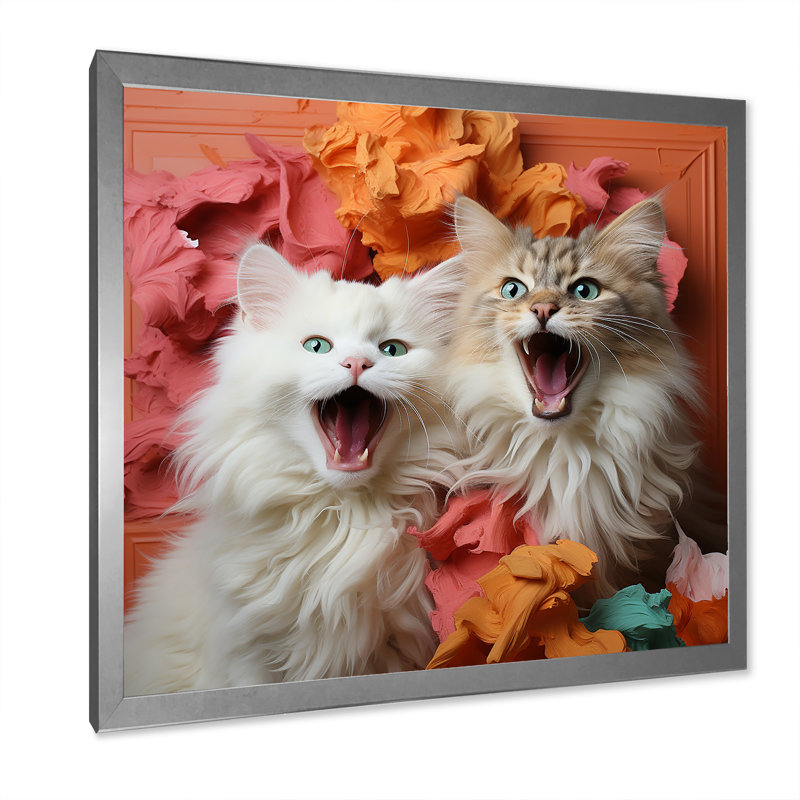 Pixiebob Playmat Cats I - Chat, art mural, salon, H 16 po x l 16 po x P 1 po, Cadre simple argenté