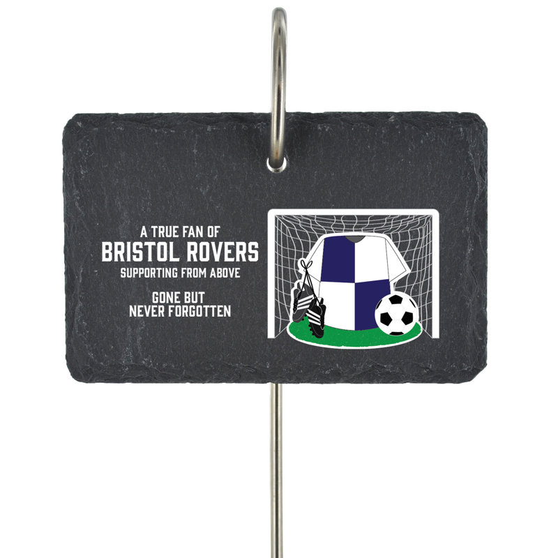Blouncie Bristol Rovers Fan Football Slate Grave Marker Memorial Plaque