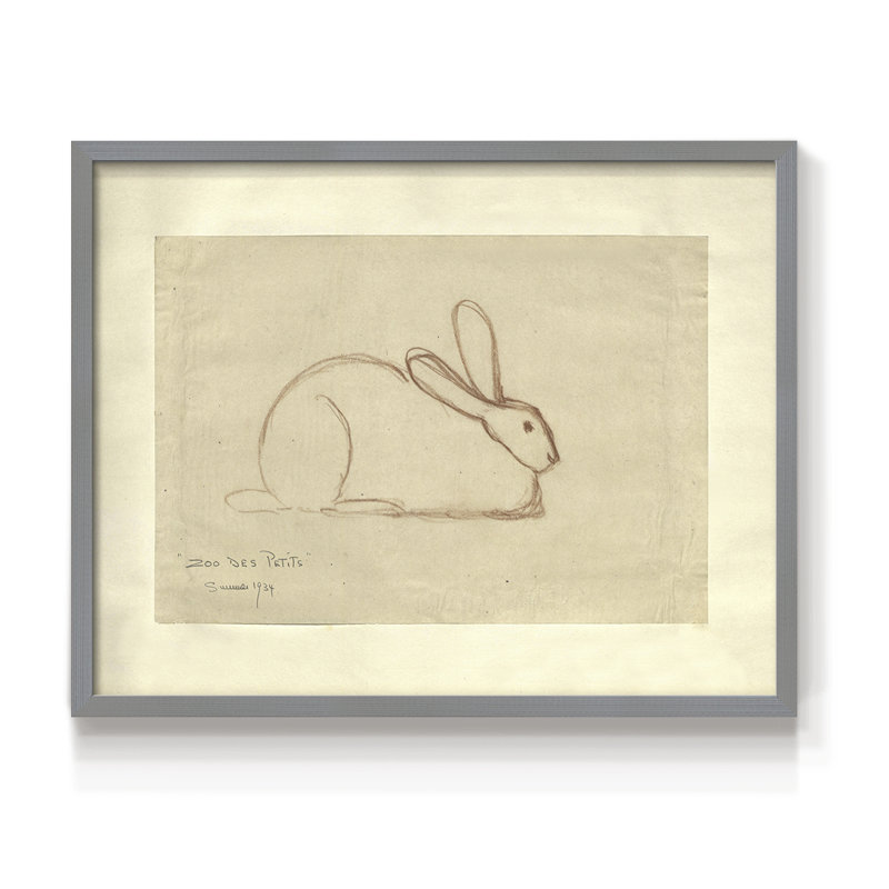 Faune rétro-XXX - reproduction encadrée, H 22 po x l 28 po, Gris