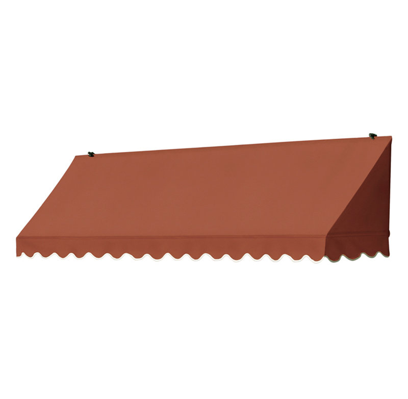 Auvent de fenêtre manuel incliné l 8 pi x P 2 pi Aw Awings in a Box, H 21 po x l 96 po x P 26,5 po, Terra Cotta