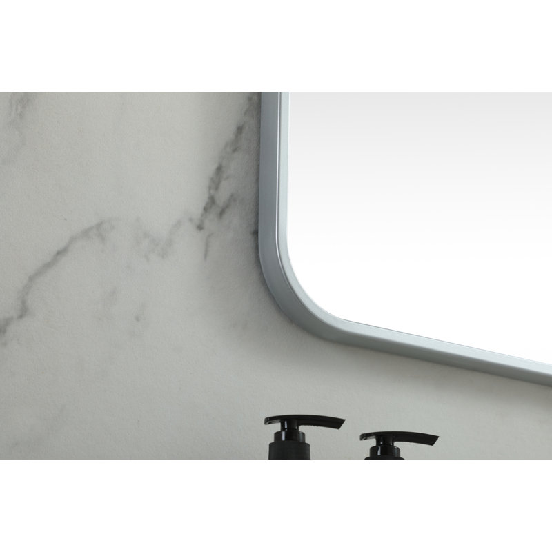 Miroir mural en métal, 24 po x 24 po, Argent