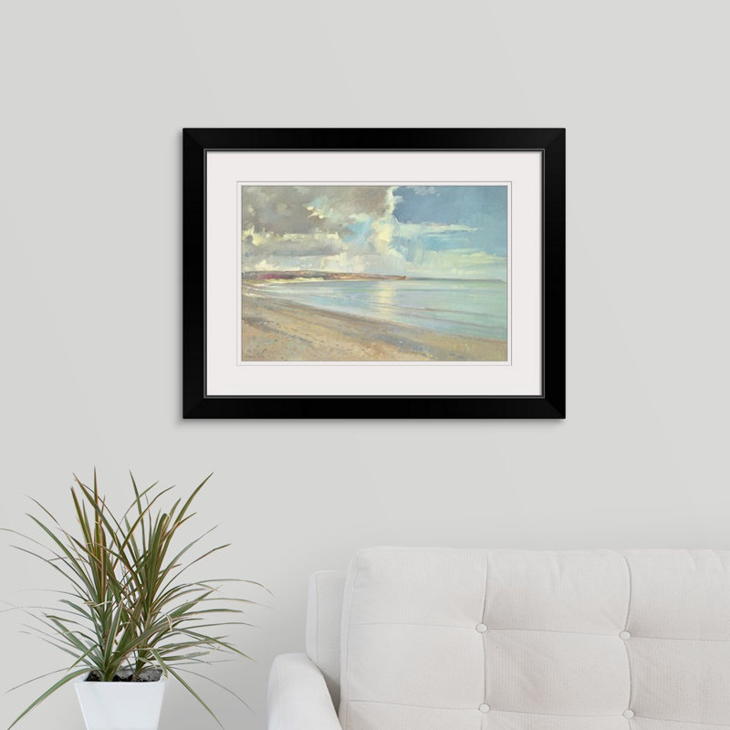 «Reflection Clouds, Oxwich Beach, 2001», reproduction d'art, H 20 po x l 26 po x P 1 po, Cadre noir