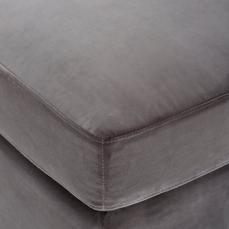 Sovente Square Ottoman, Gray Velvet