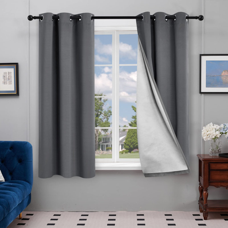 Centerview Blackout Curtains / Drapes Pair, 42" W x 63" L, Gray