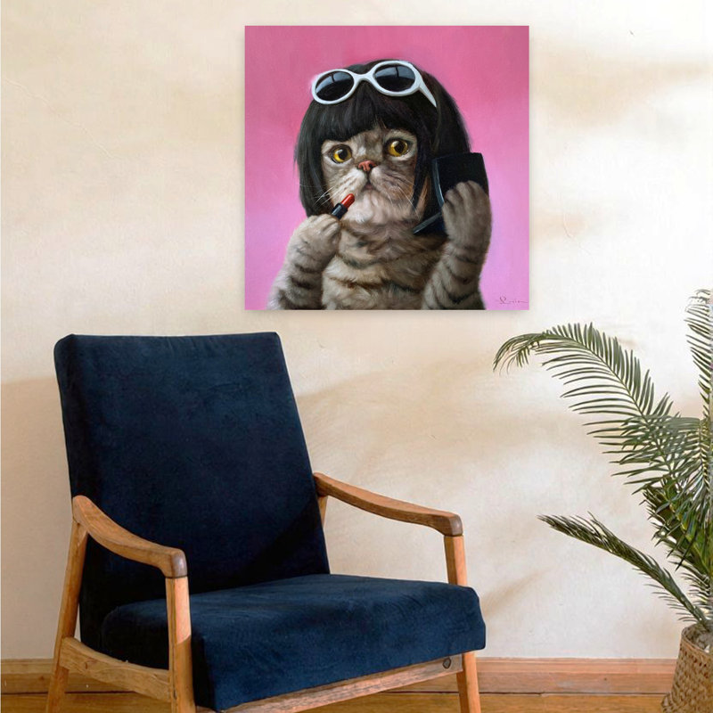 Art urbain contemporain Bob Cat, H 24 po x l 24 po