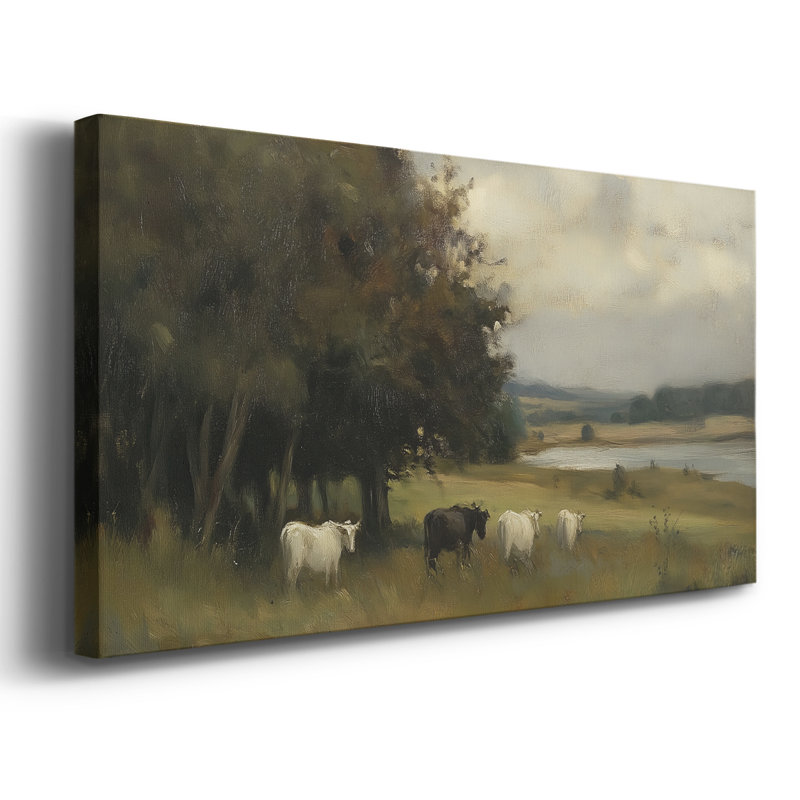 Série paysage - CVII - Toile tendue avec châssis encadré - Prêt à être accroché, H 25 po x l 49 po