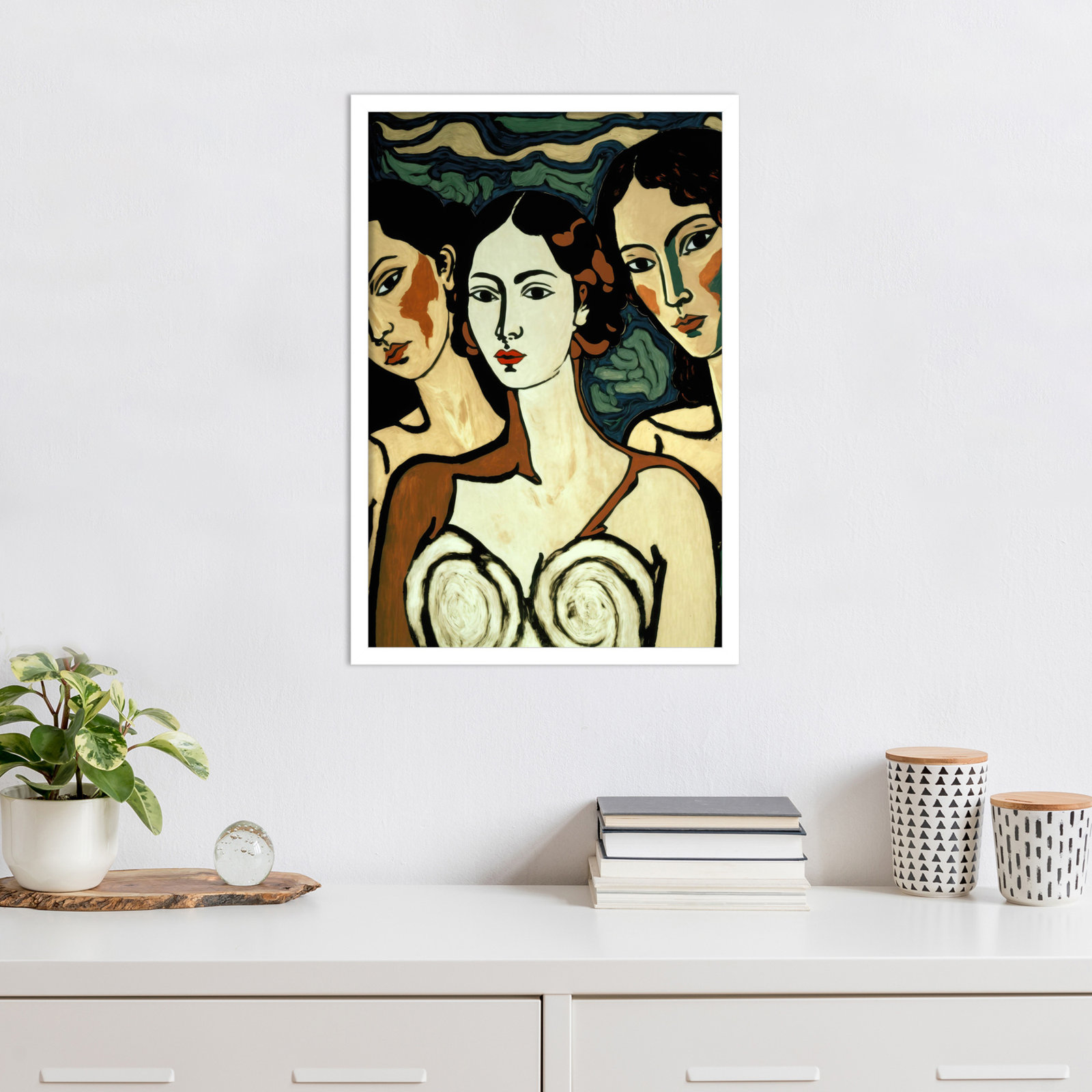 Galya "The Soul Sisters" Print, 25" H x 17" W, White
