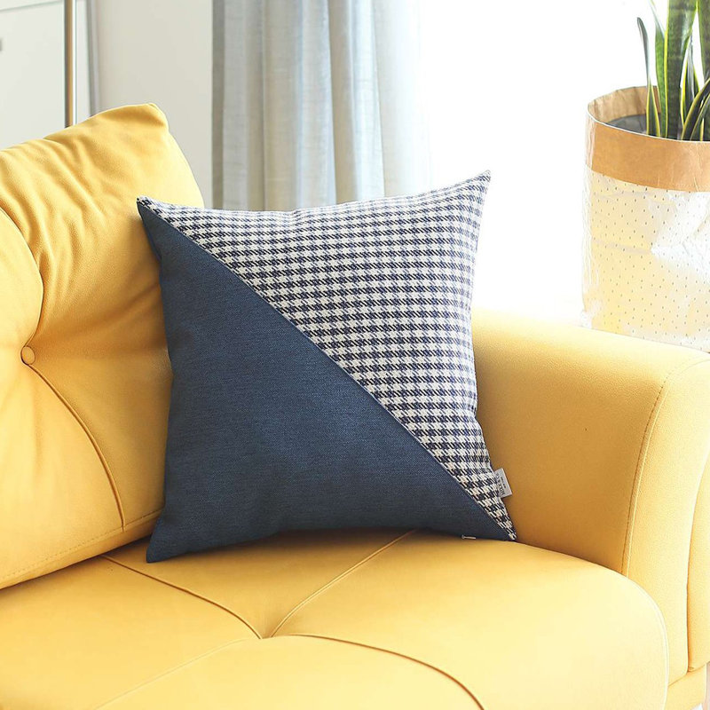 Housse de coussin Boho-Chic, polyester, Bleu