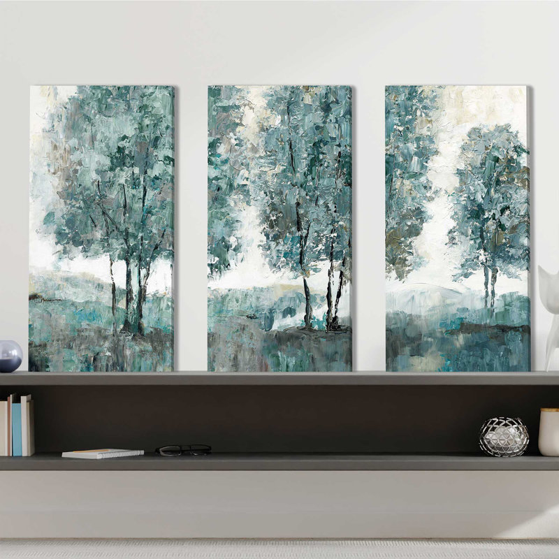 "Teal Sentinel", ensemble de 3 impressions sur toile