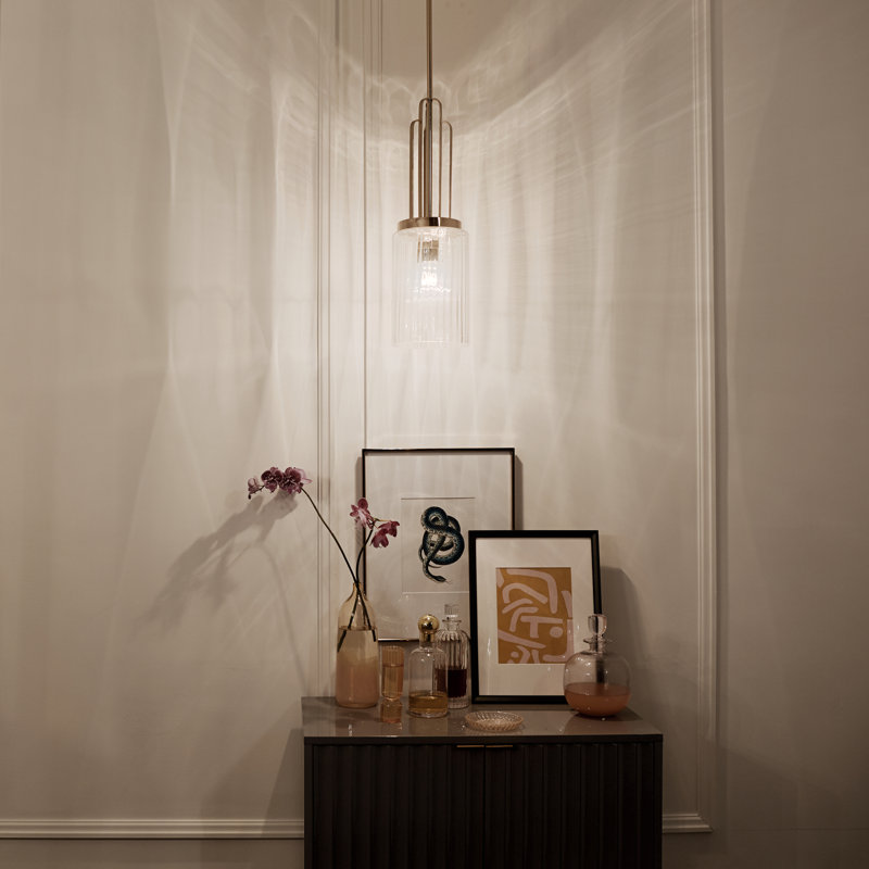 Mini-luminaire suspendu 1 litre Andrekia, Nickel poli